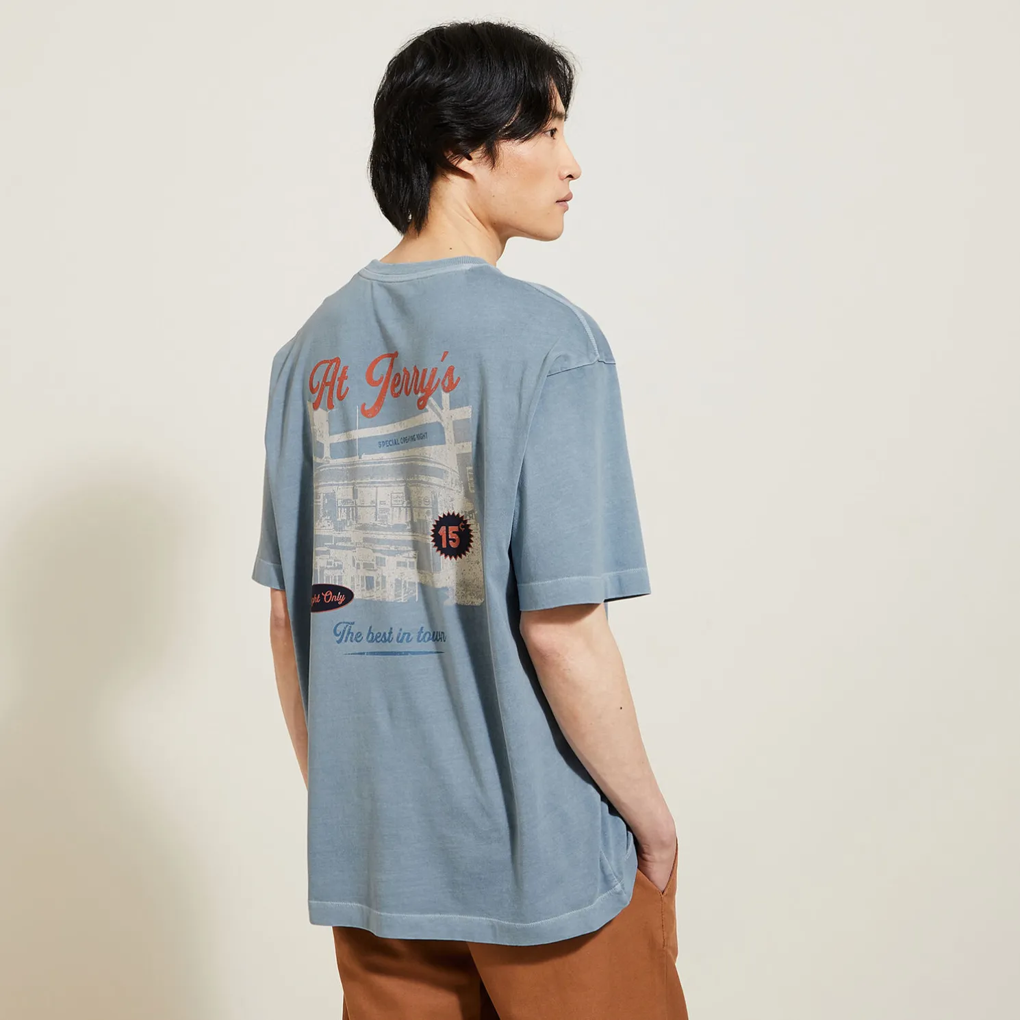 Katoenen T-shirt met ronde hals en print