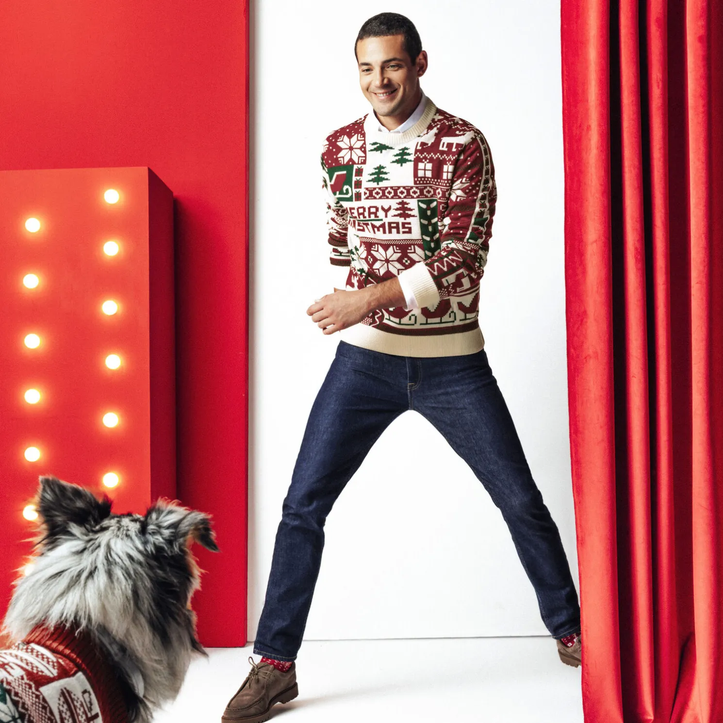 Kersttrui met ronde hals