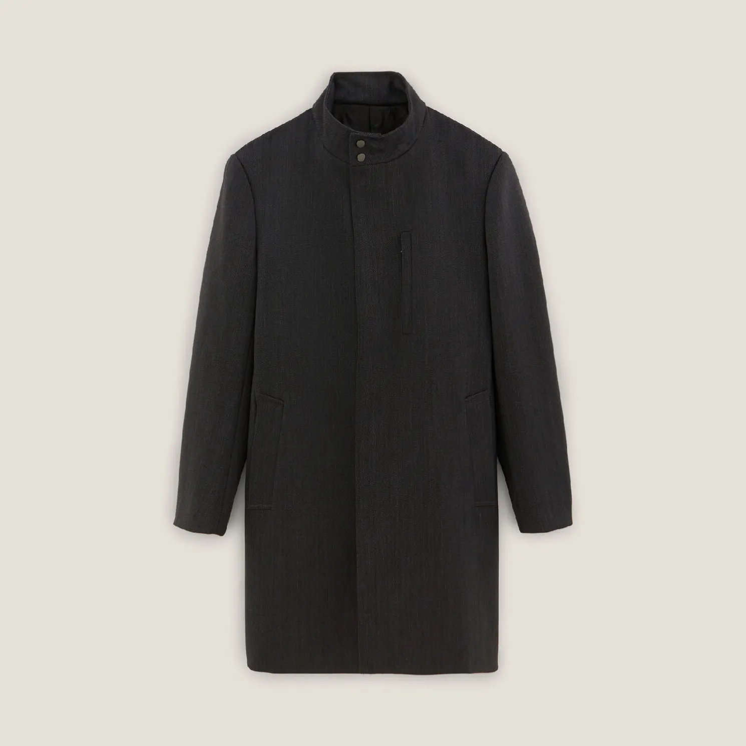 Lange wintermantel met opstaande kraag