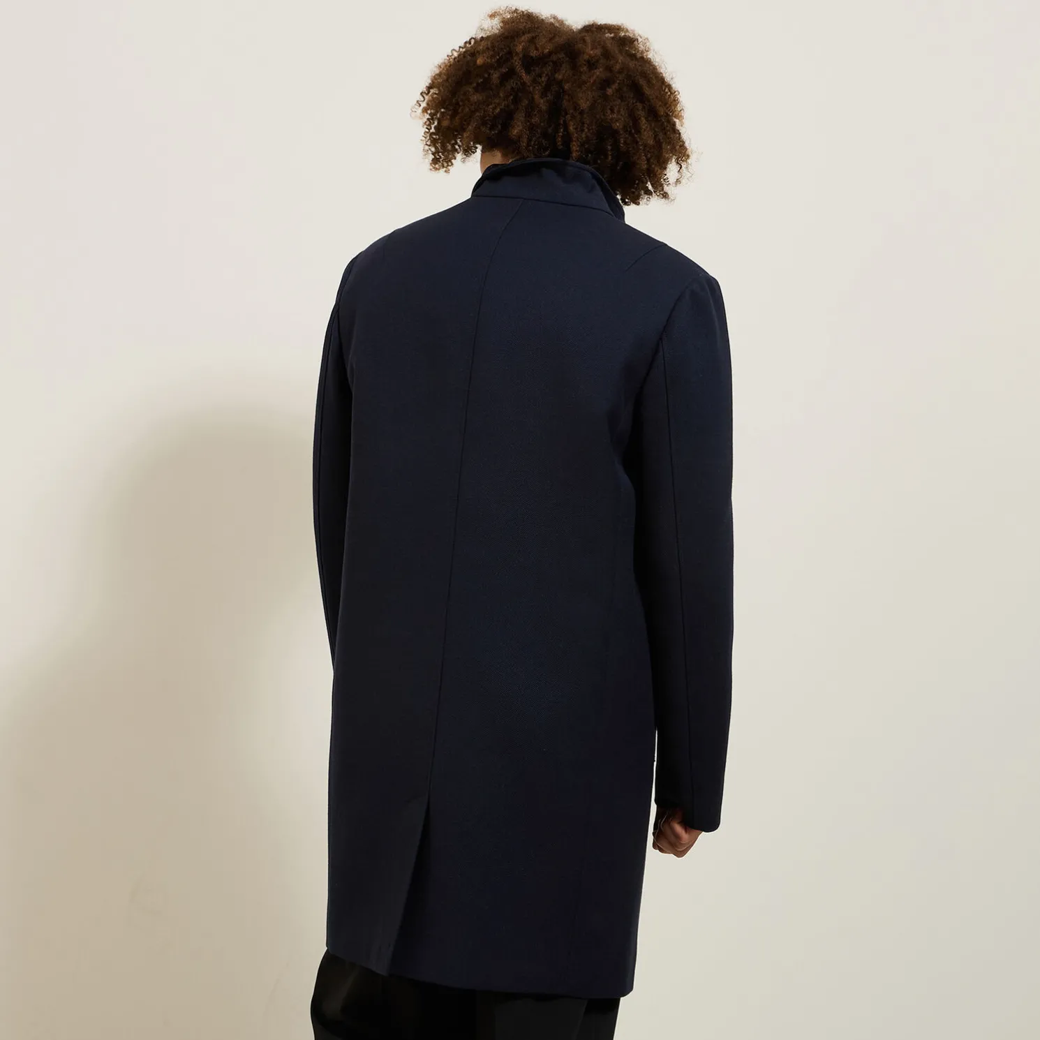 Lange wintermantel met opstaande kraag