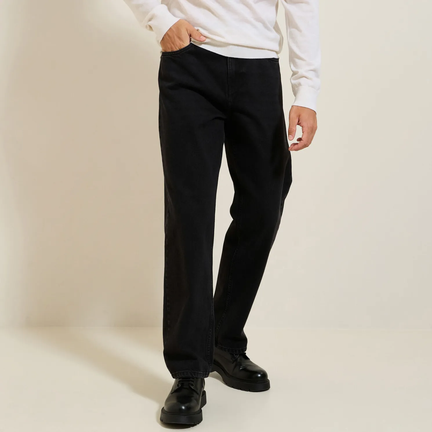 Loose fit jeans in 100% katoen