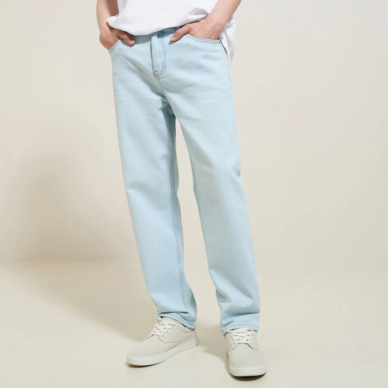 Loose jeans in 100% katoen