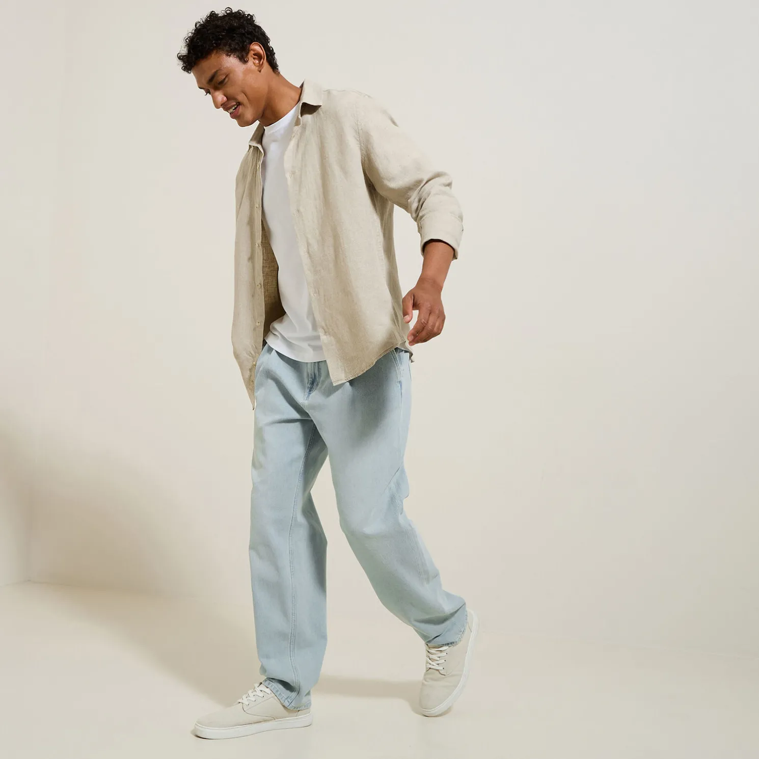 Loose jeans met plooien