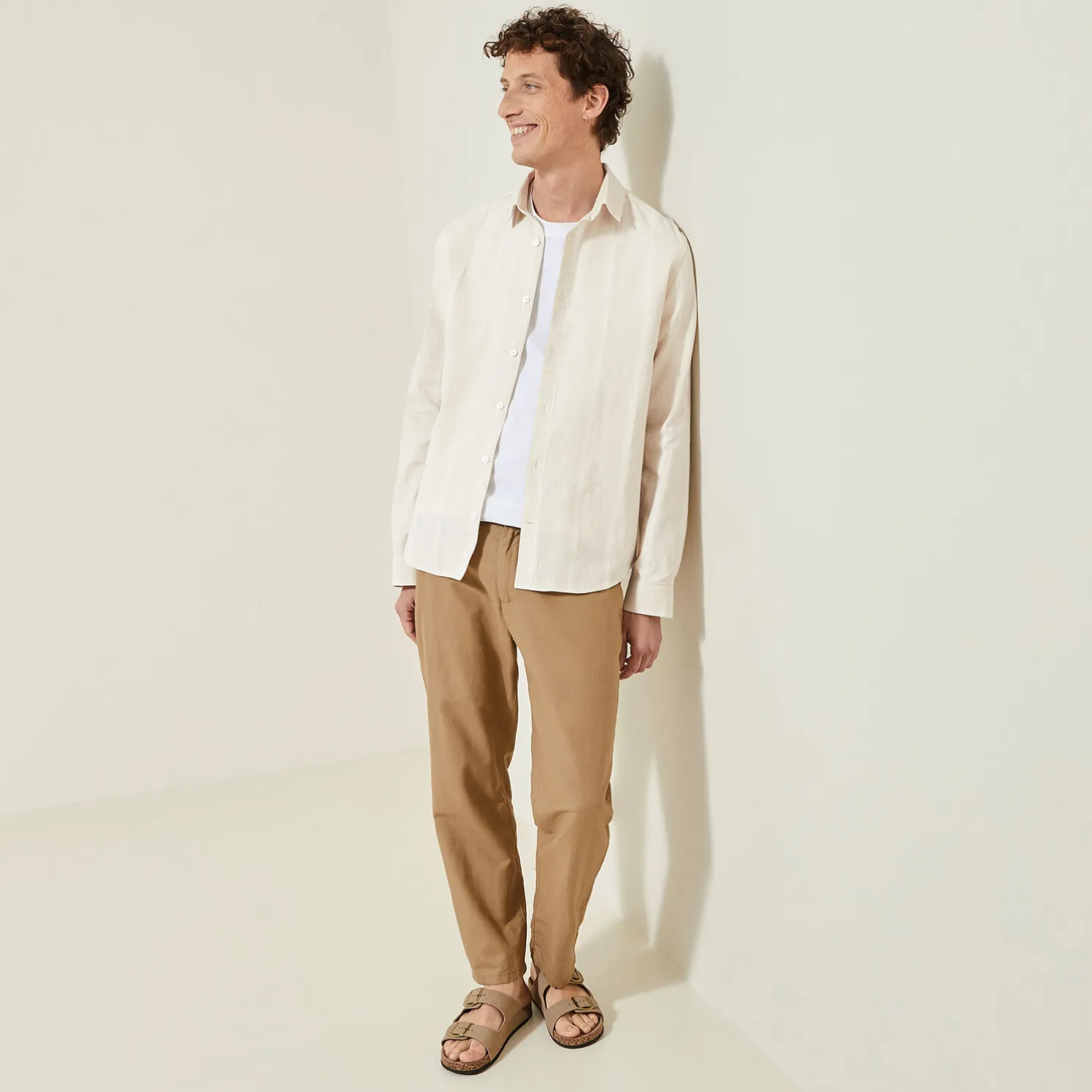 Overhemd van getextureerd katoen