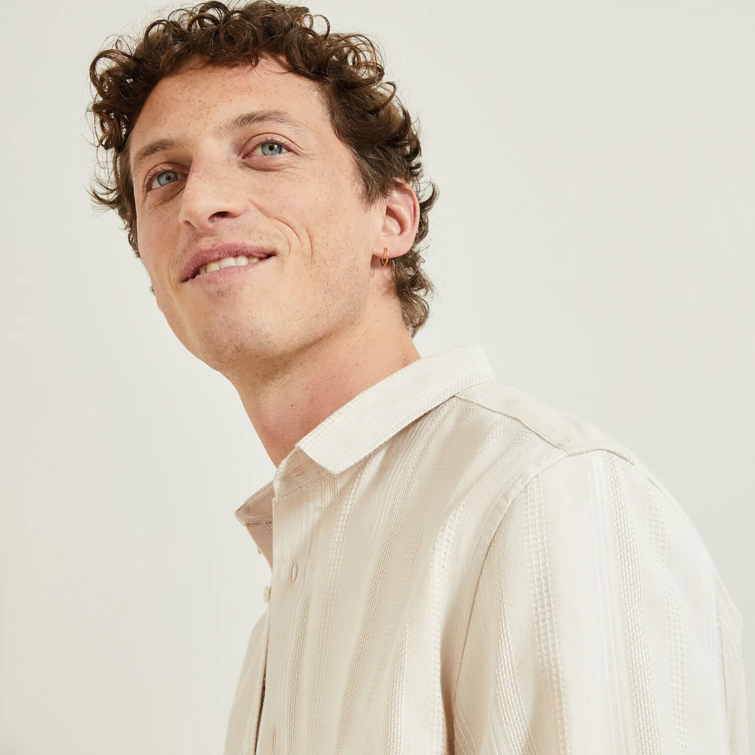 Overhemd van getextureerd katoen