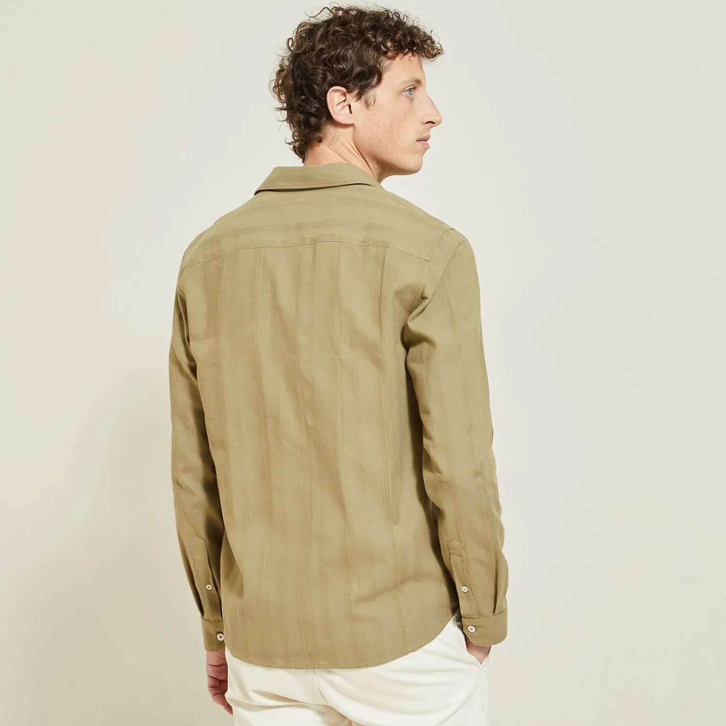 Overhemd van getextureerd katoen