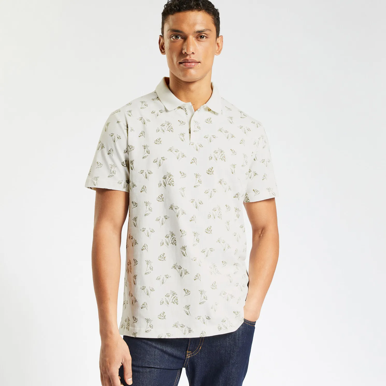 Polo in jerseytricot met korte mouwen en print