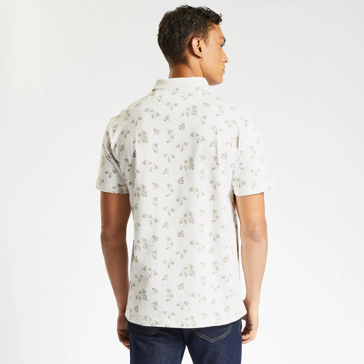 Polo in jerseytricot met korte mouwen en print