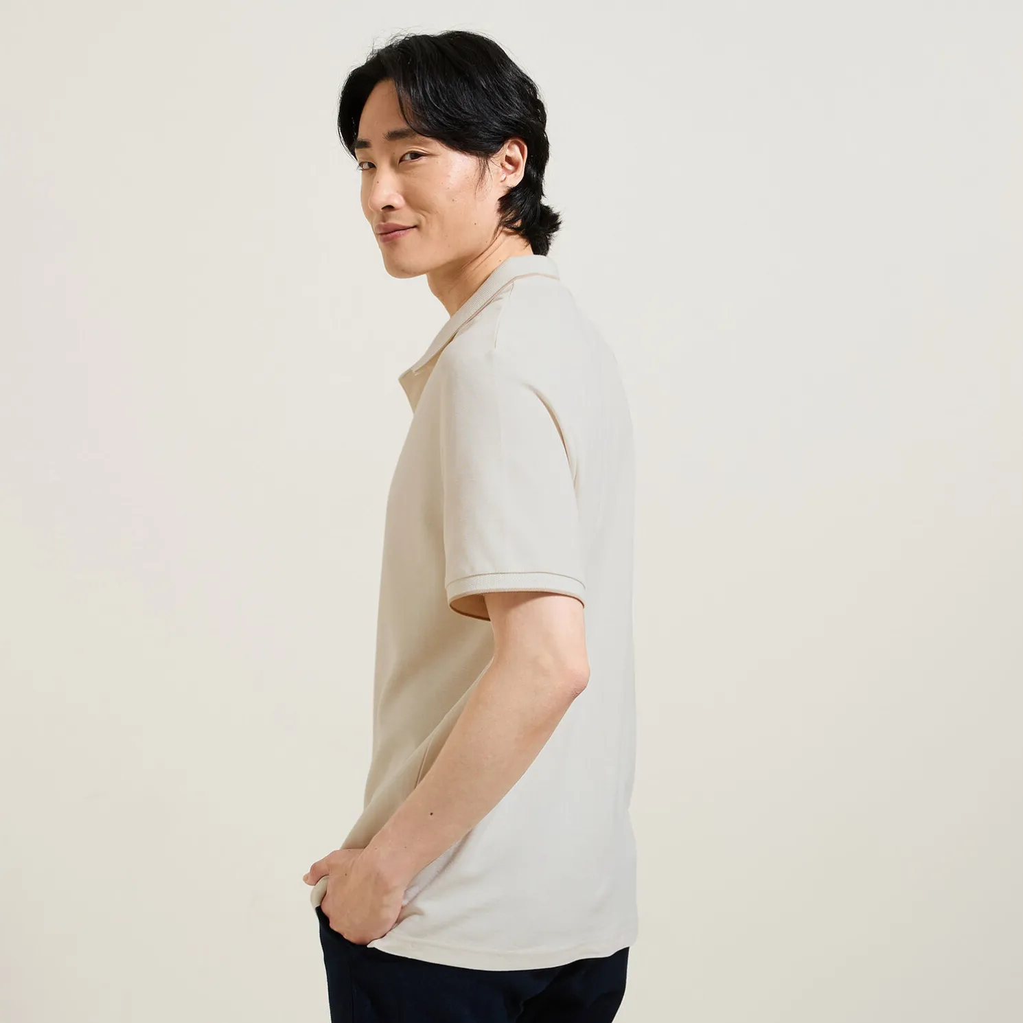 Polo in piquékatoen met korte mouwen