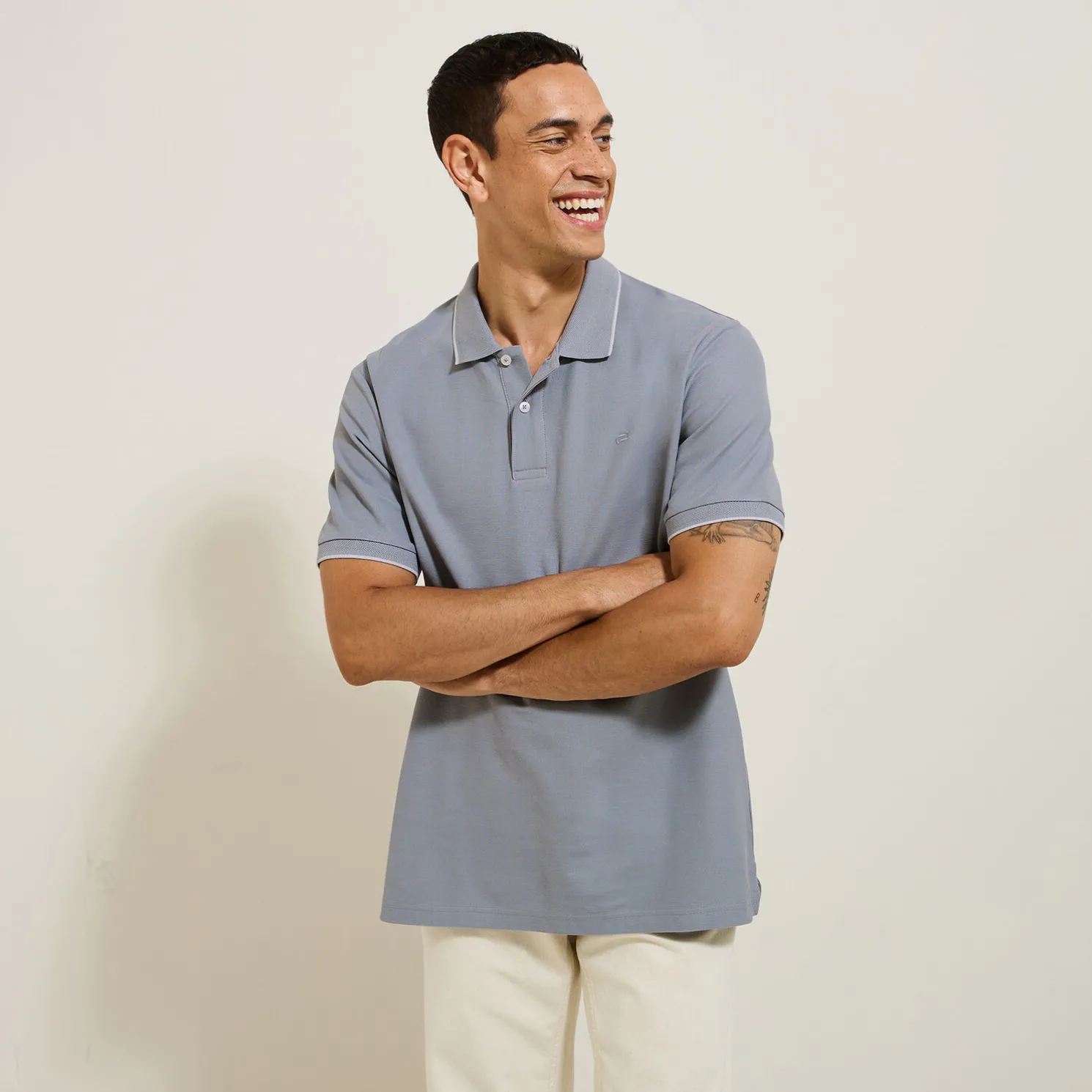 Polo in piquékatoen met korte mouwen 