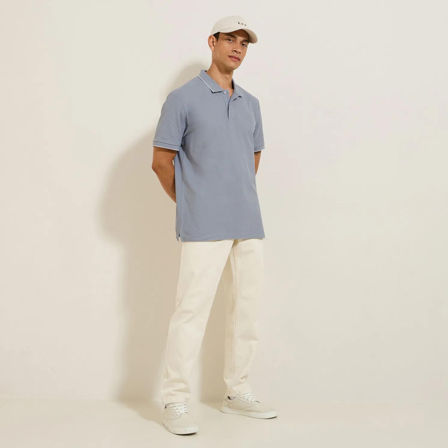 Polo in piquékatoen met korte mouwen