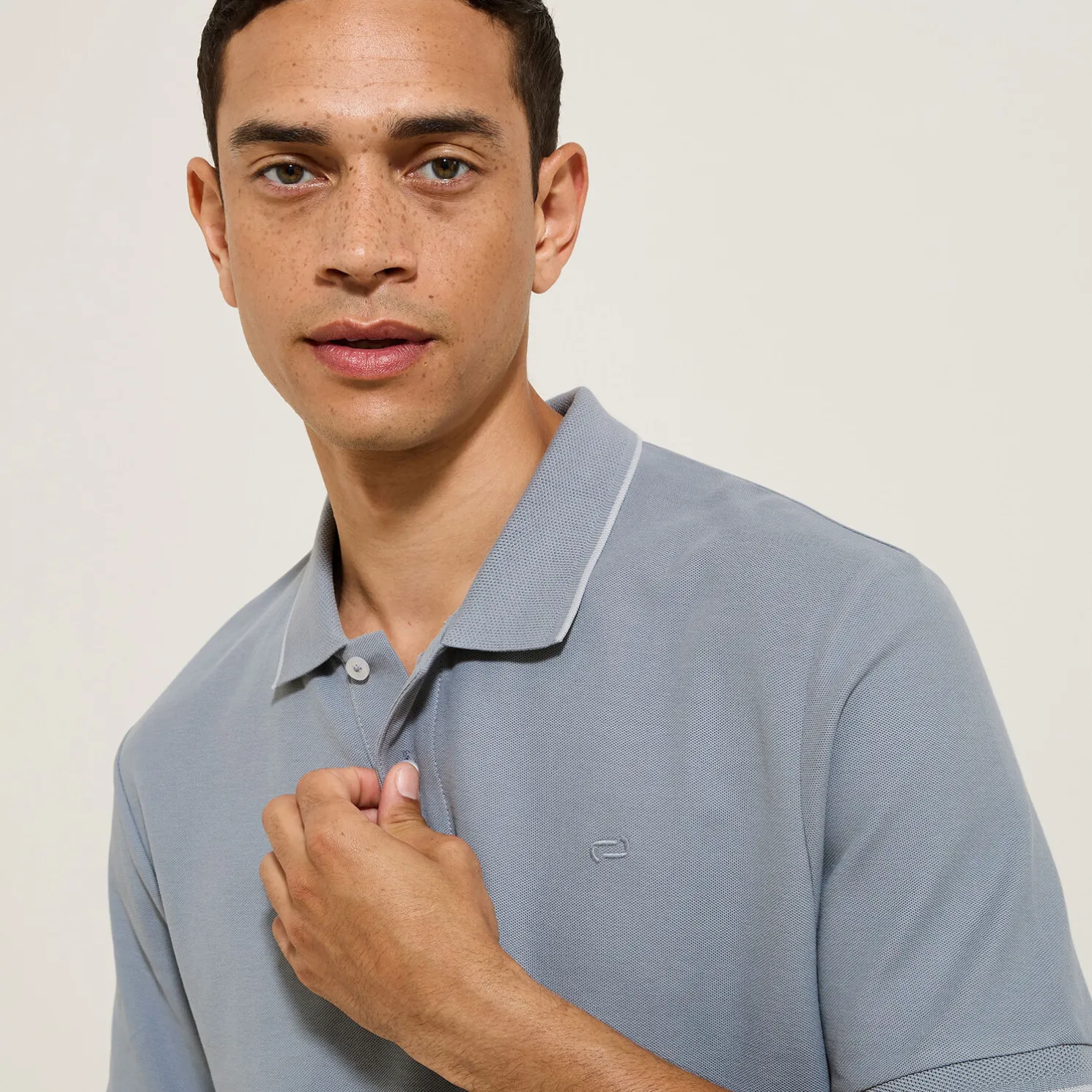 Polo in piquékatoen met korte mouwen