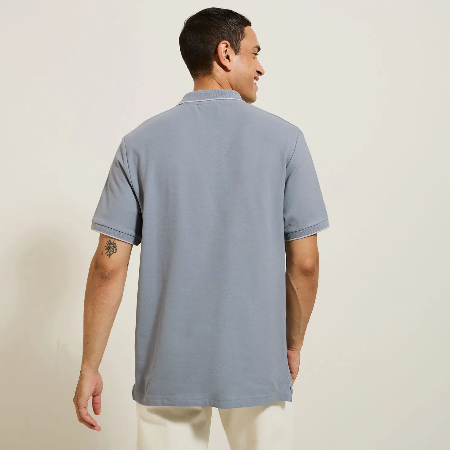 Polo in piquékatoen met korte mouwen