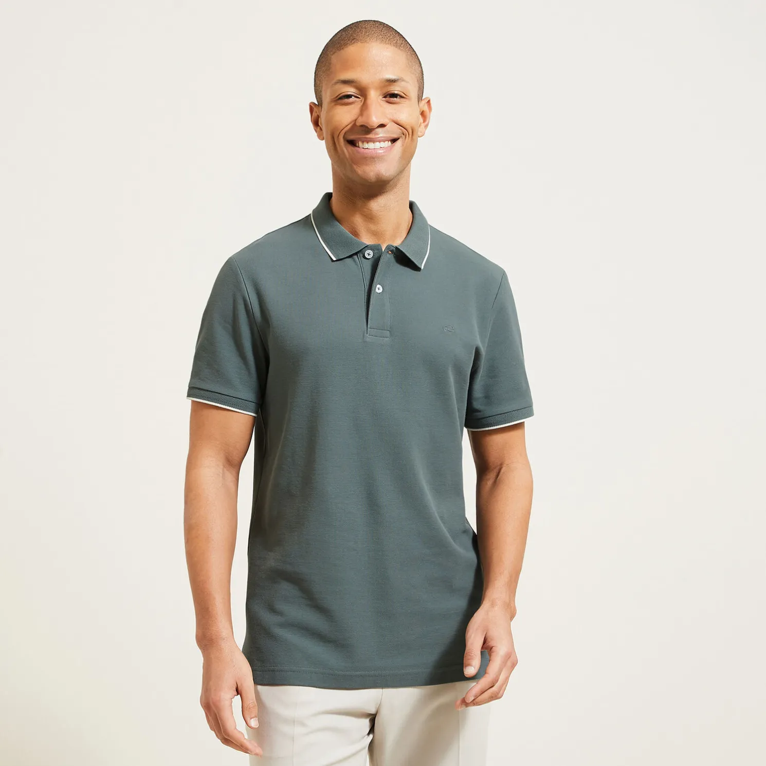 Polo in piquékatoen met korte mouwen 