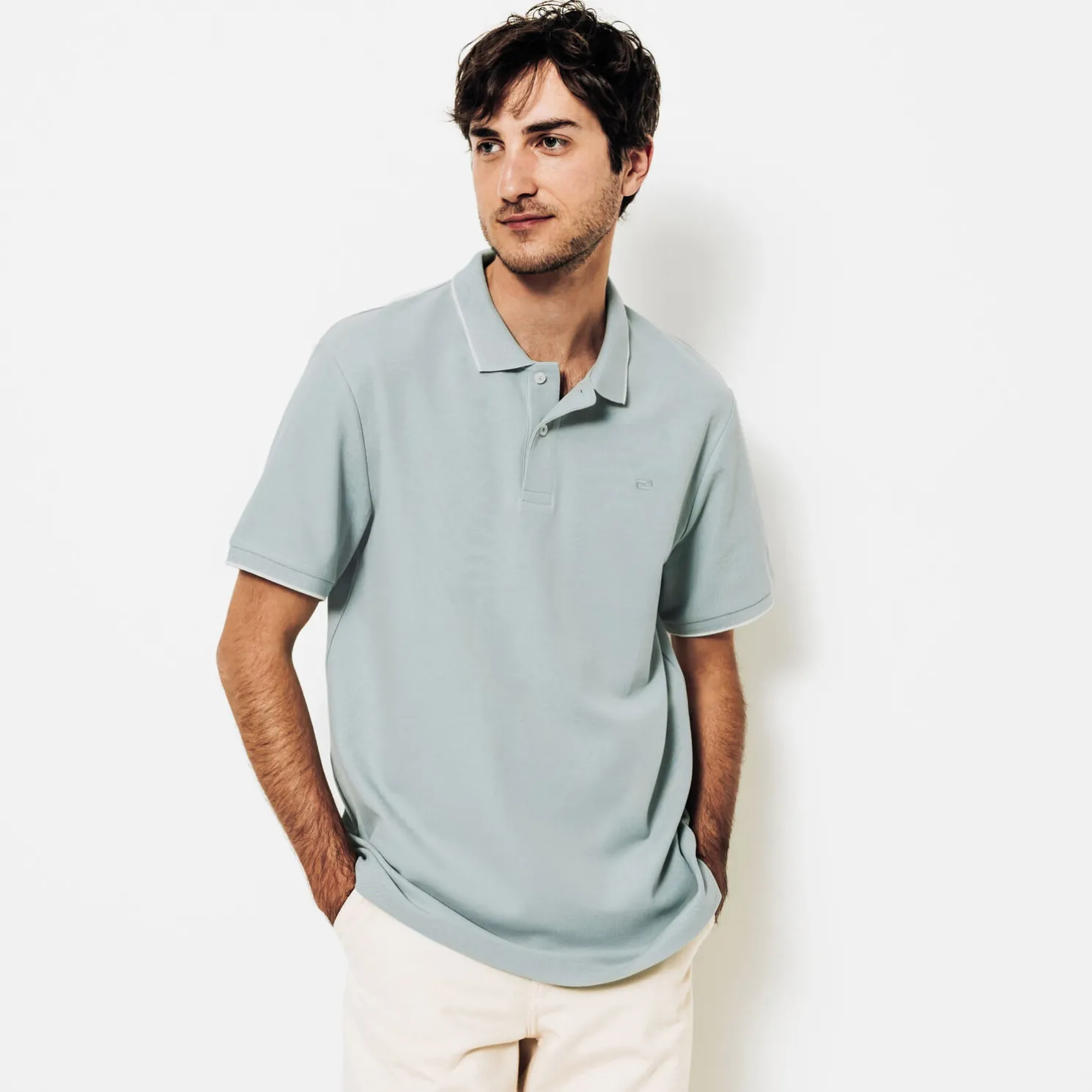 Polo in piquékatoen met korte mouwen