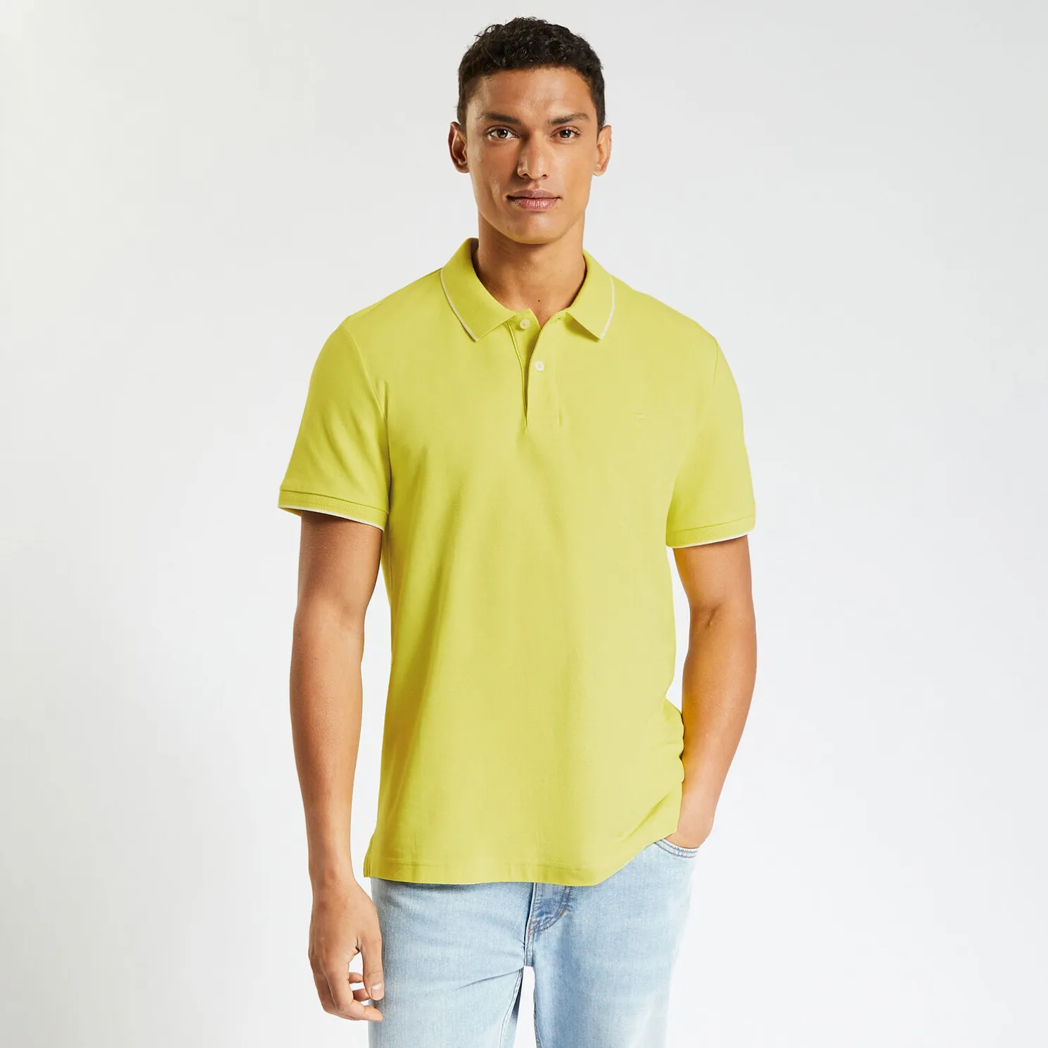 Polo in piquékatoen met korte mouwen