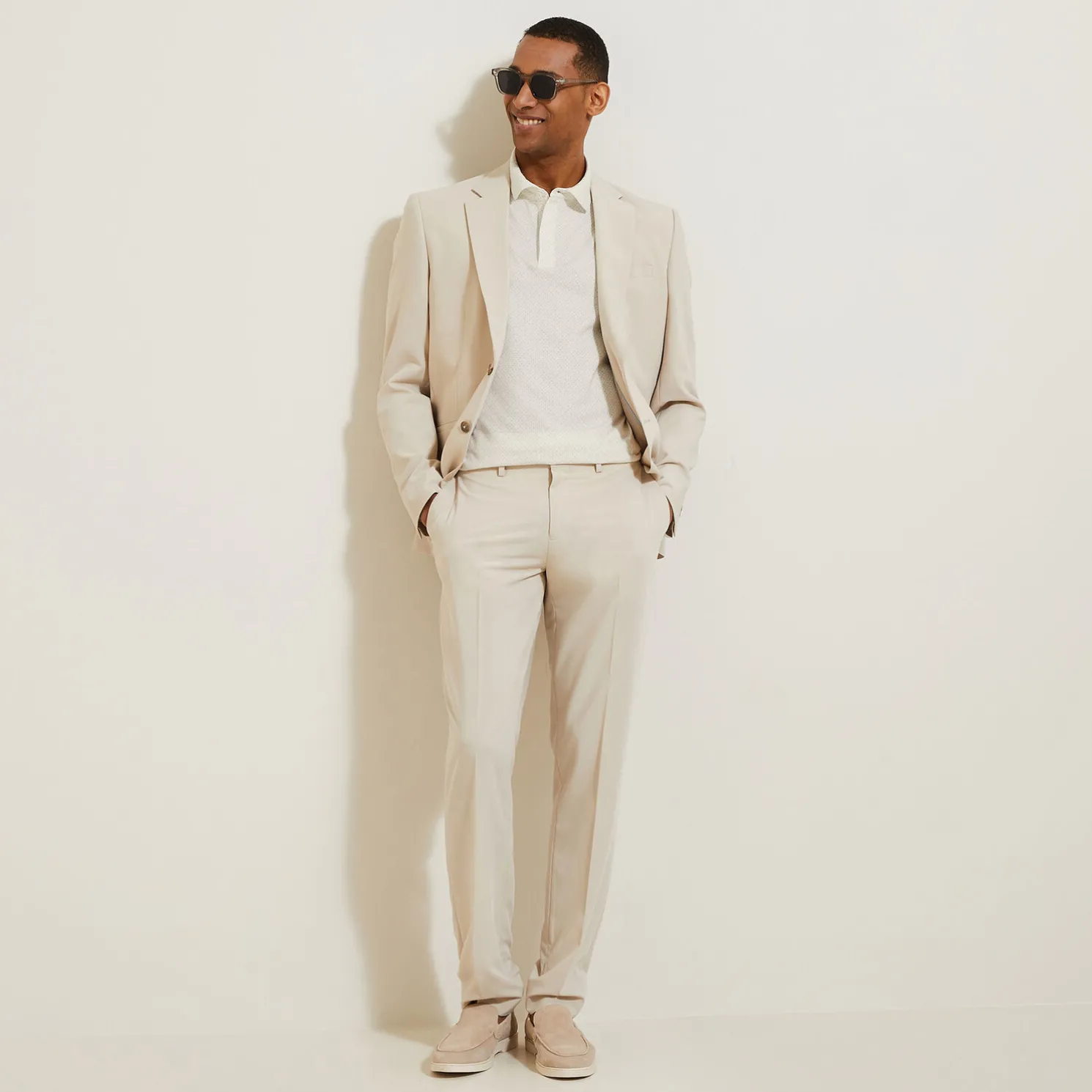 Polo in tricot met korte mouwen, print en Italiaan