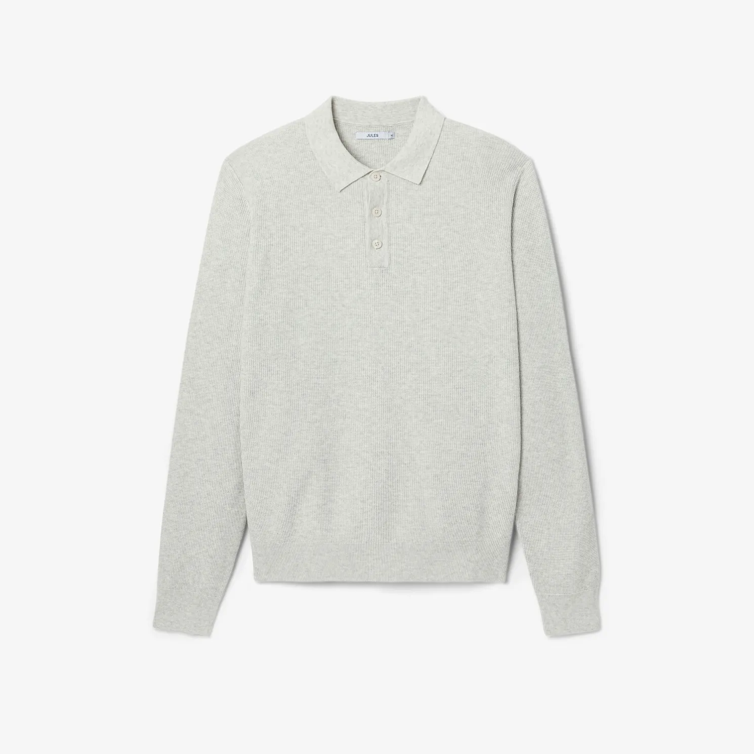 Polo met knopen in textuurstof