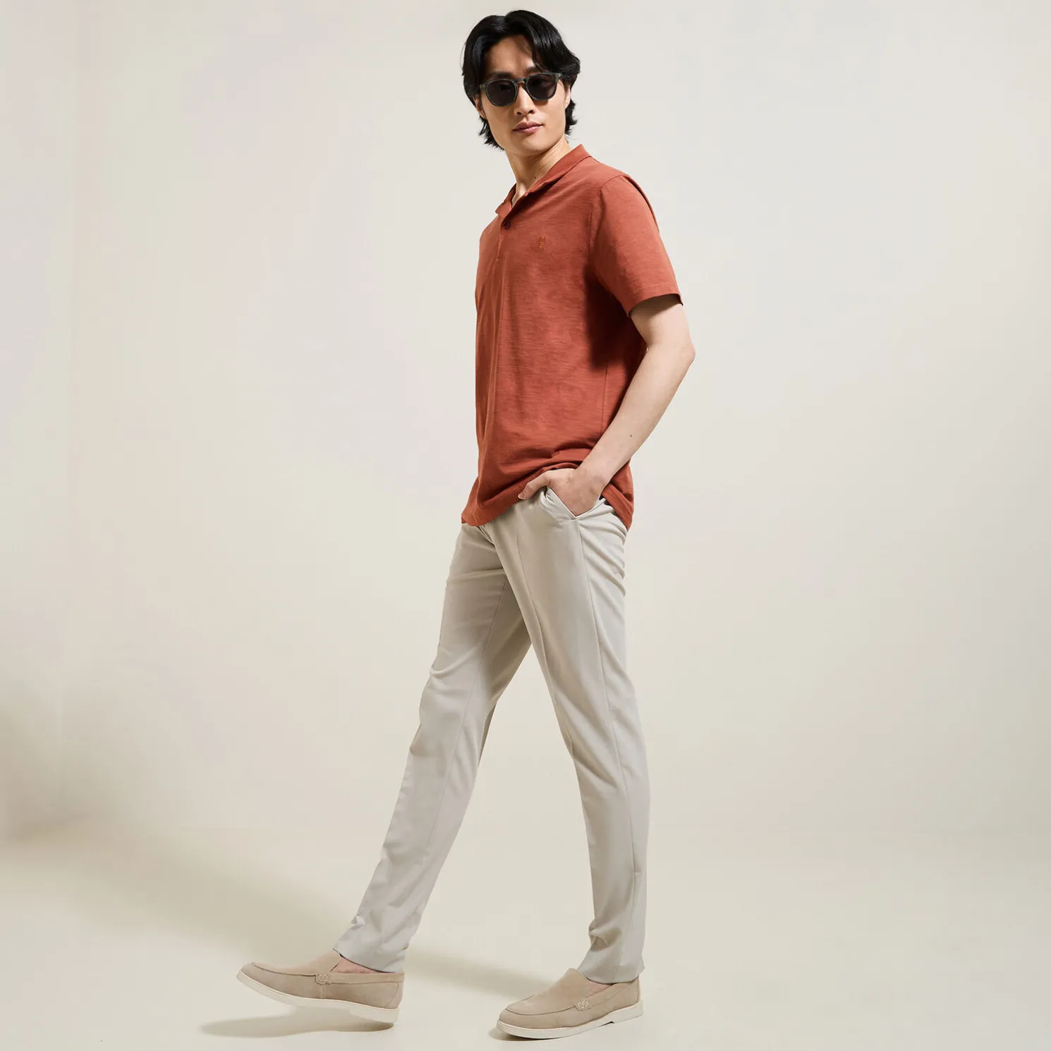 Polo met korte mouwen, borduursel op de borst en h