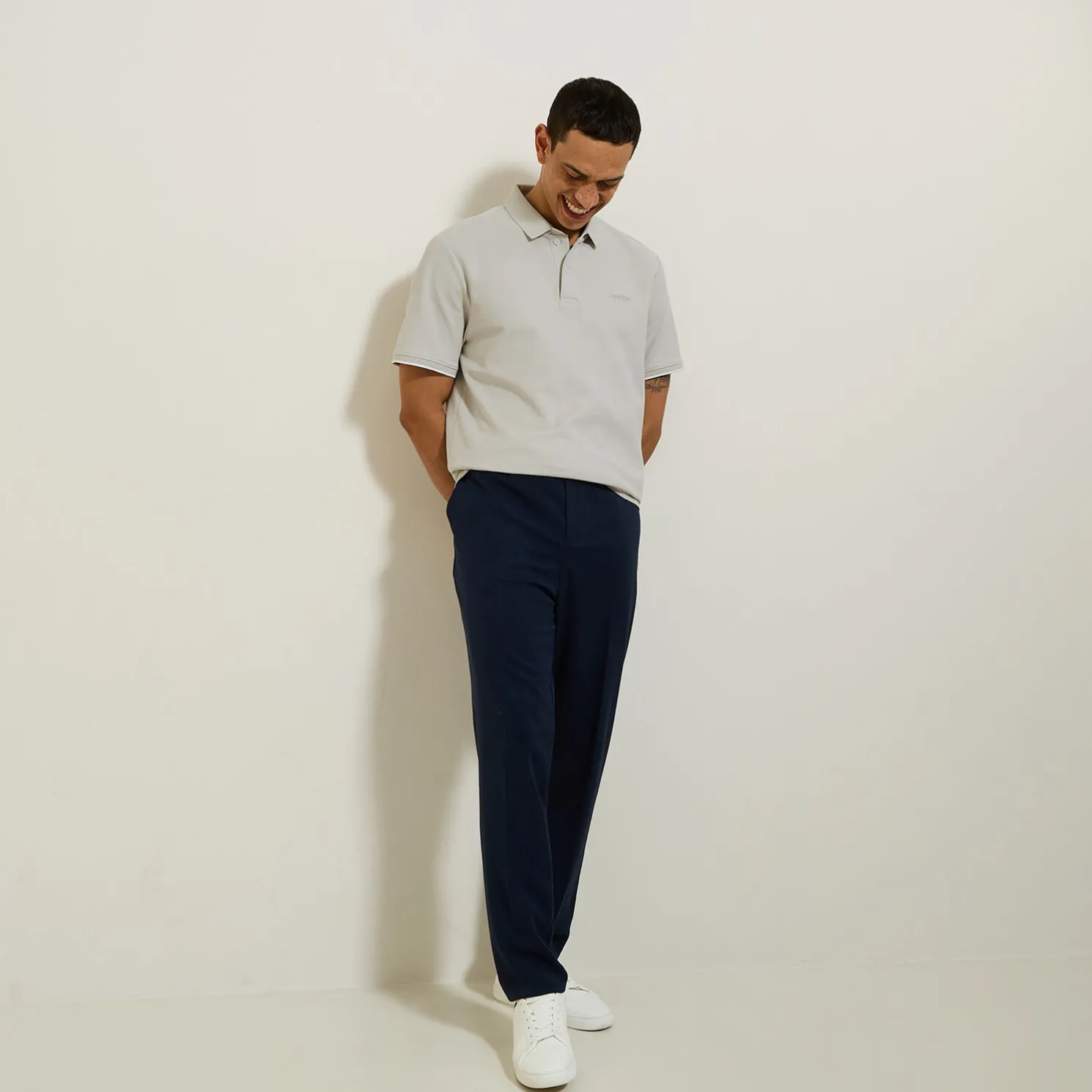 Polo met korte mouwen en borstprint