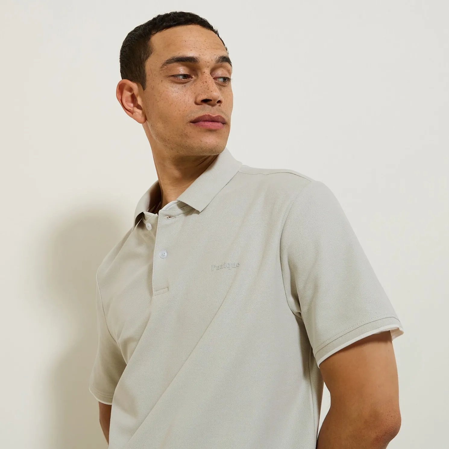 Polo met korte mouwen en borstprint