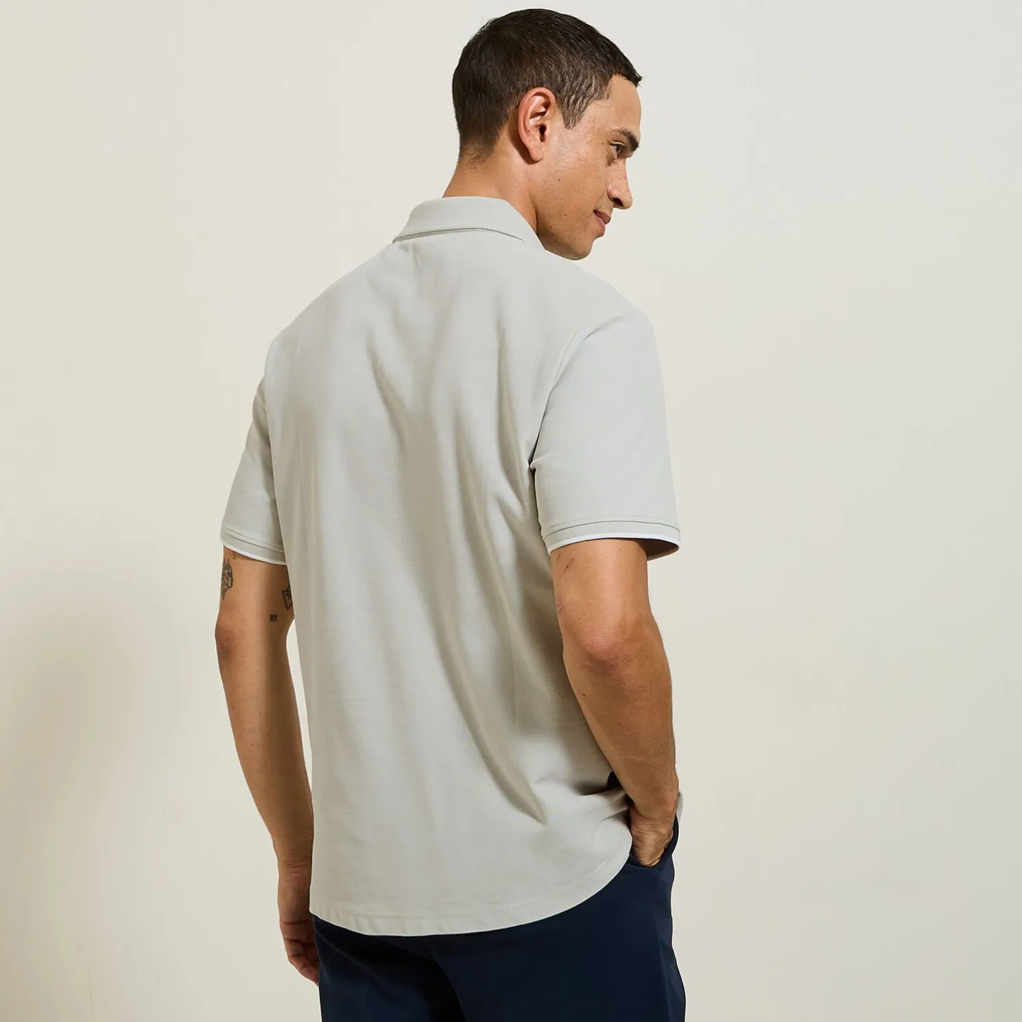 Polo met korte mouwen en borstprint