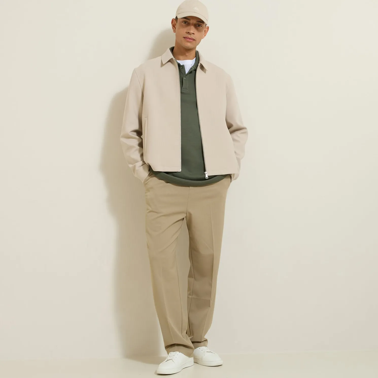 Polo met lange mouwen en relax snit