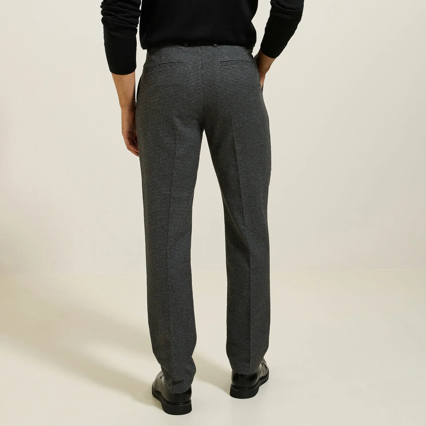 Regular broek met pied-de-puce-motief