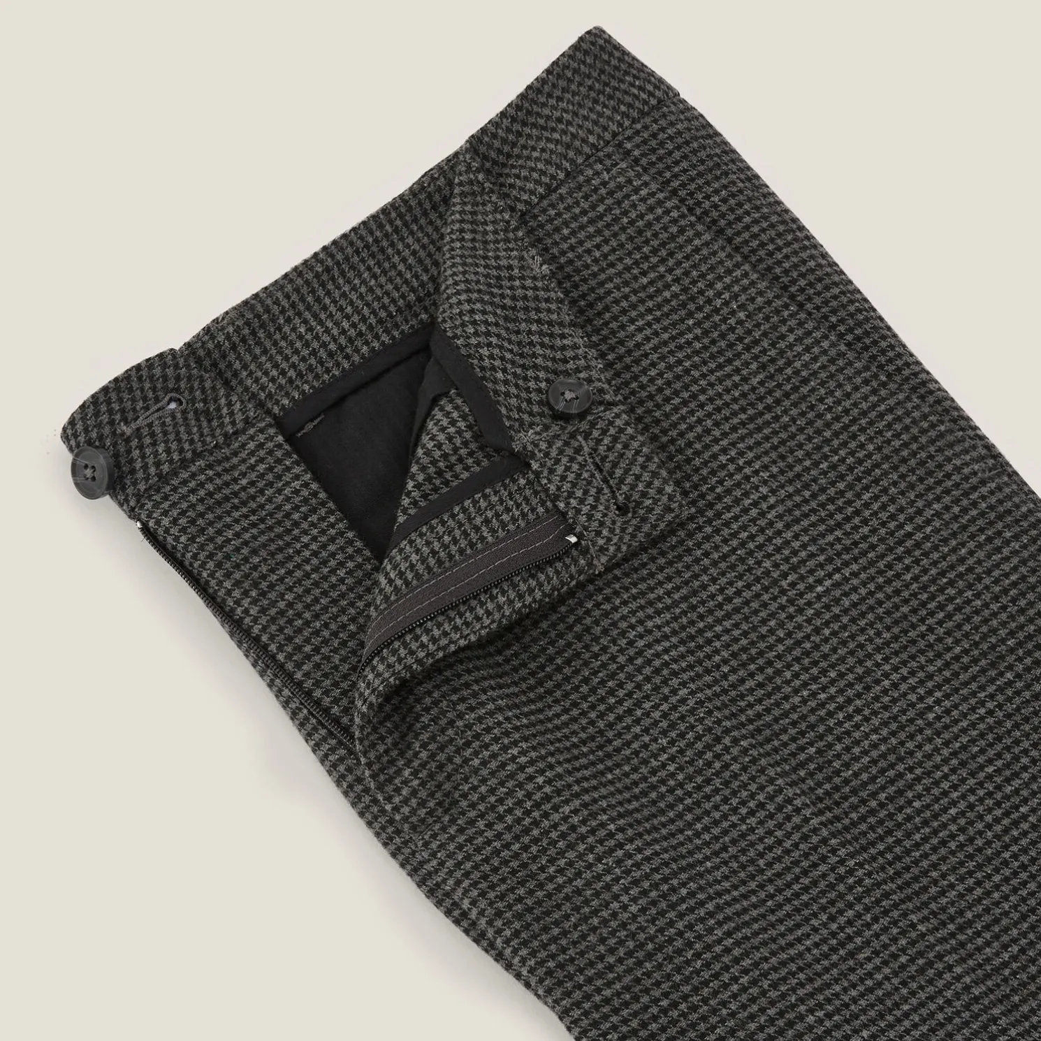 Regular broek met pied-de-puce-motief