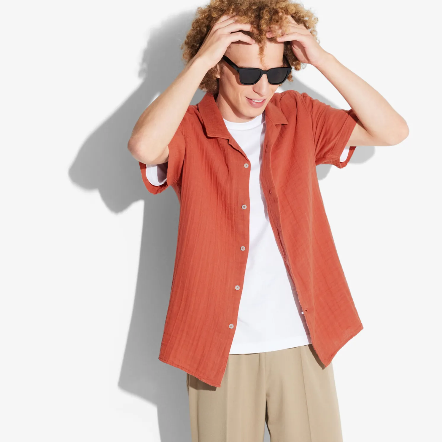 Regular effen hemdje in katoengaas