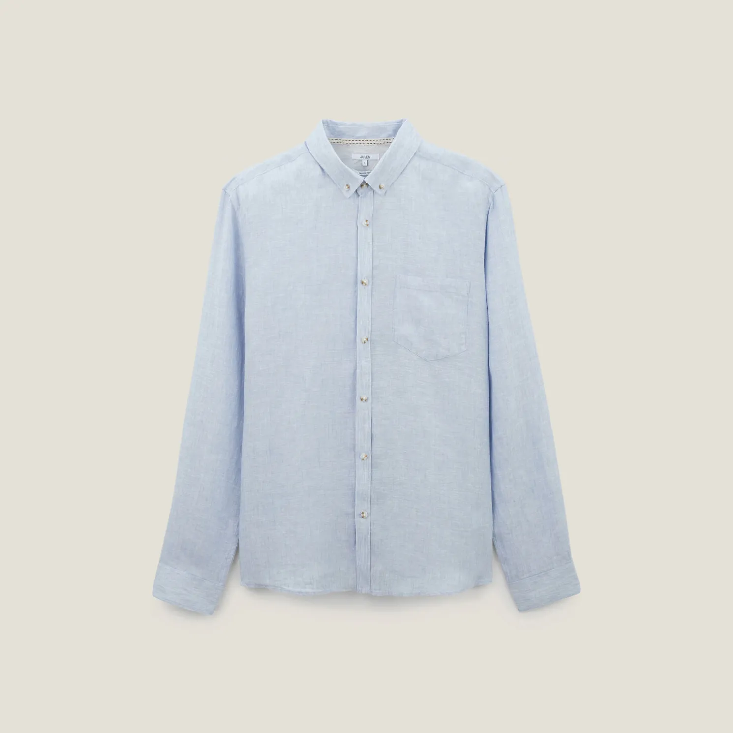 Regular effen hemd in linnen