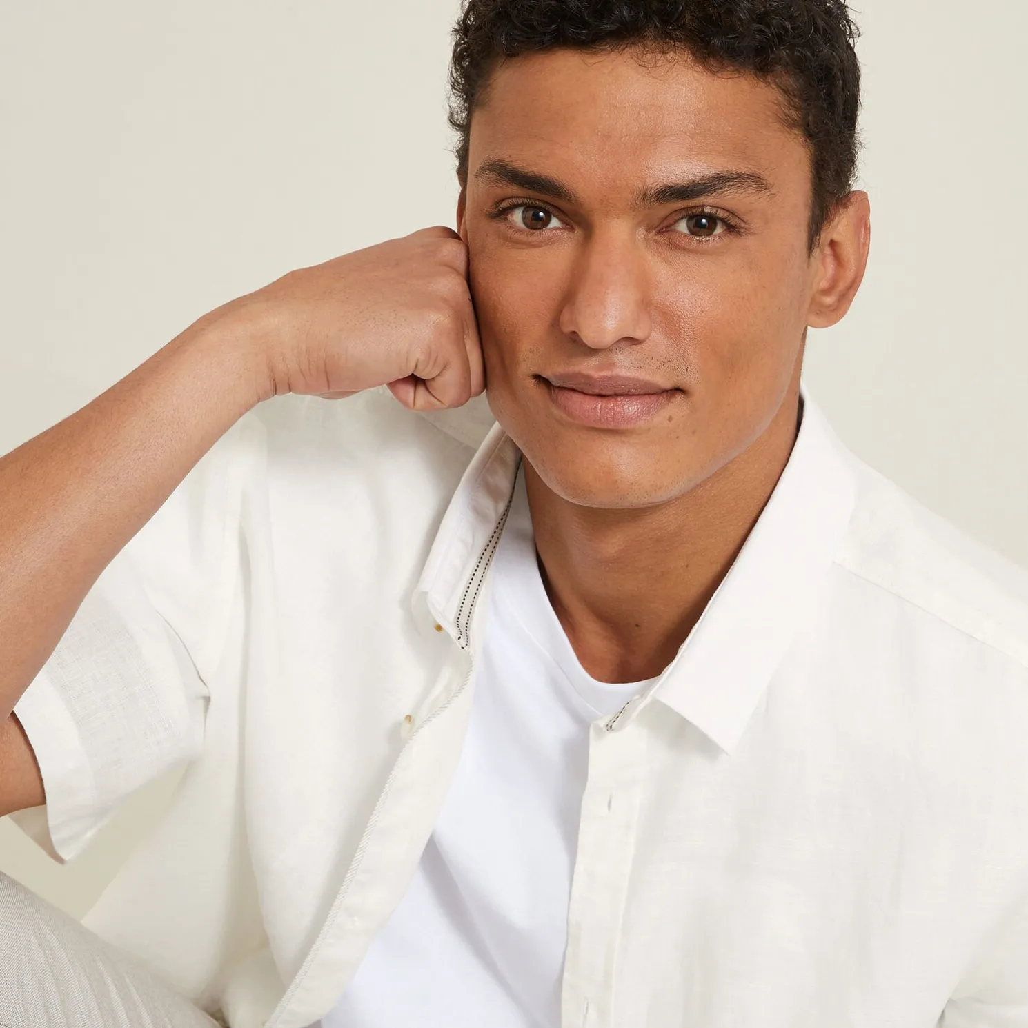 Regular effen hemdje in linnen