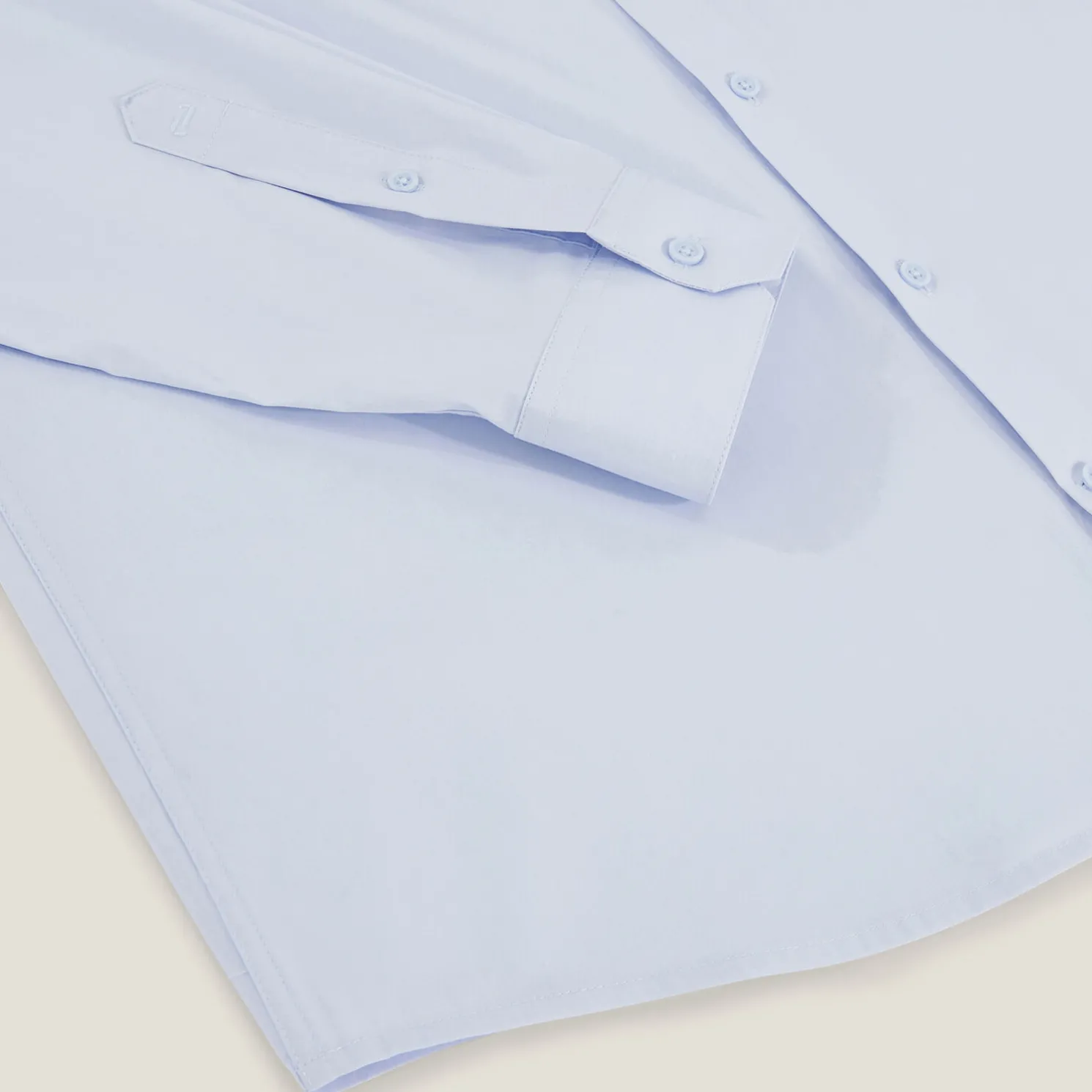 Regular effen hemd in katoen, nylon en elastaan