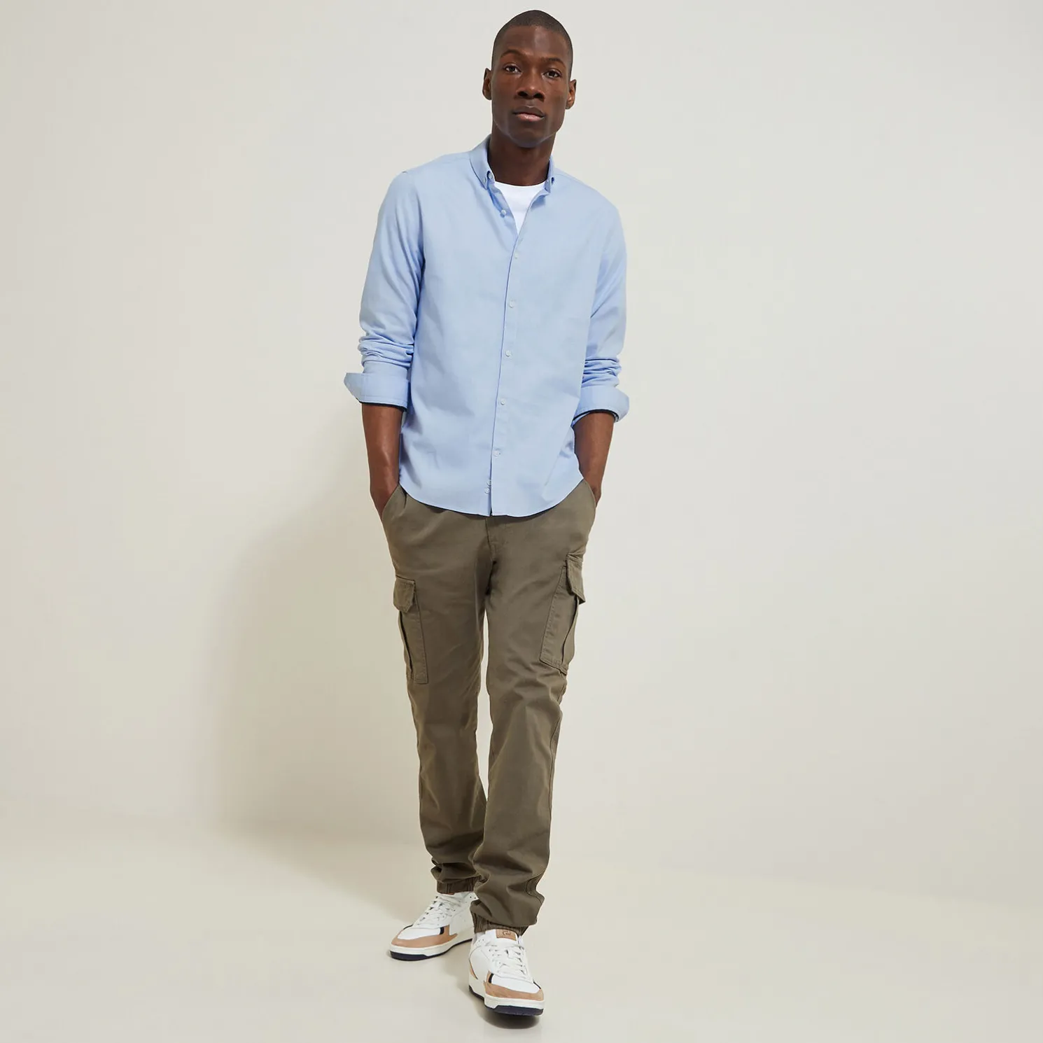 Regular effen hemd in biokatoen