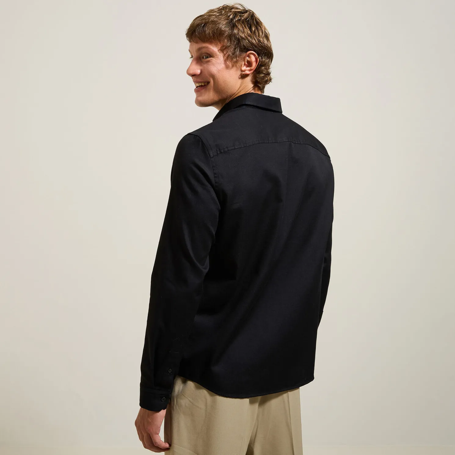 Regular effen hemd in biokatoen