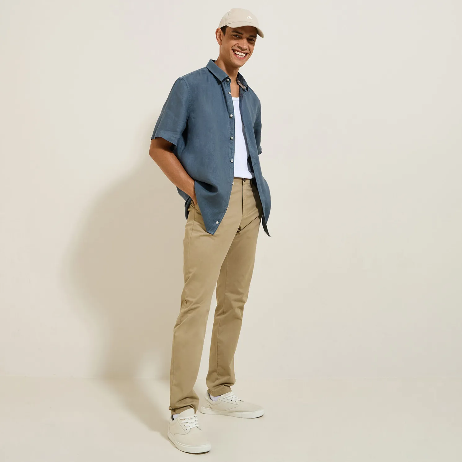 Regular effen hemdje in linnen