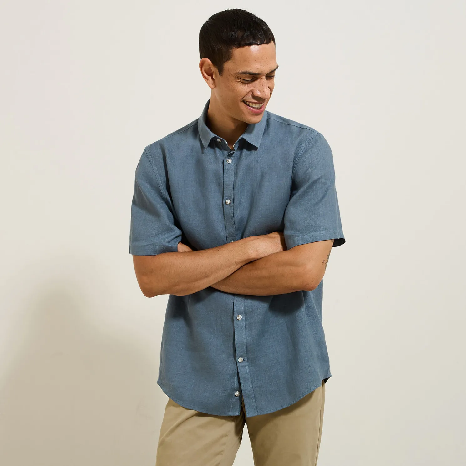 Regular effen hemdje in linnen