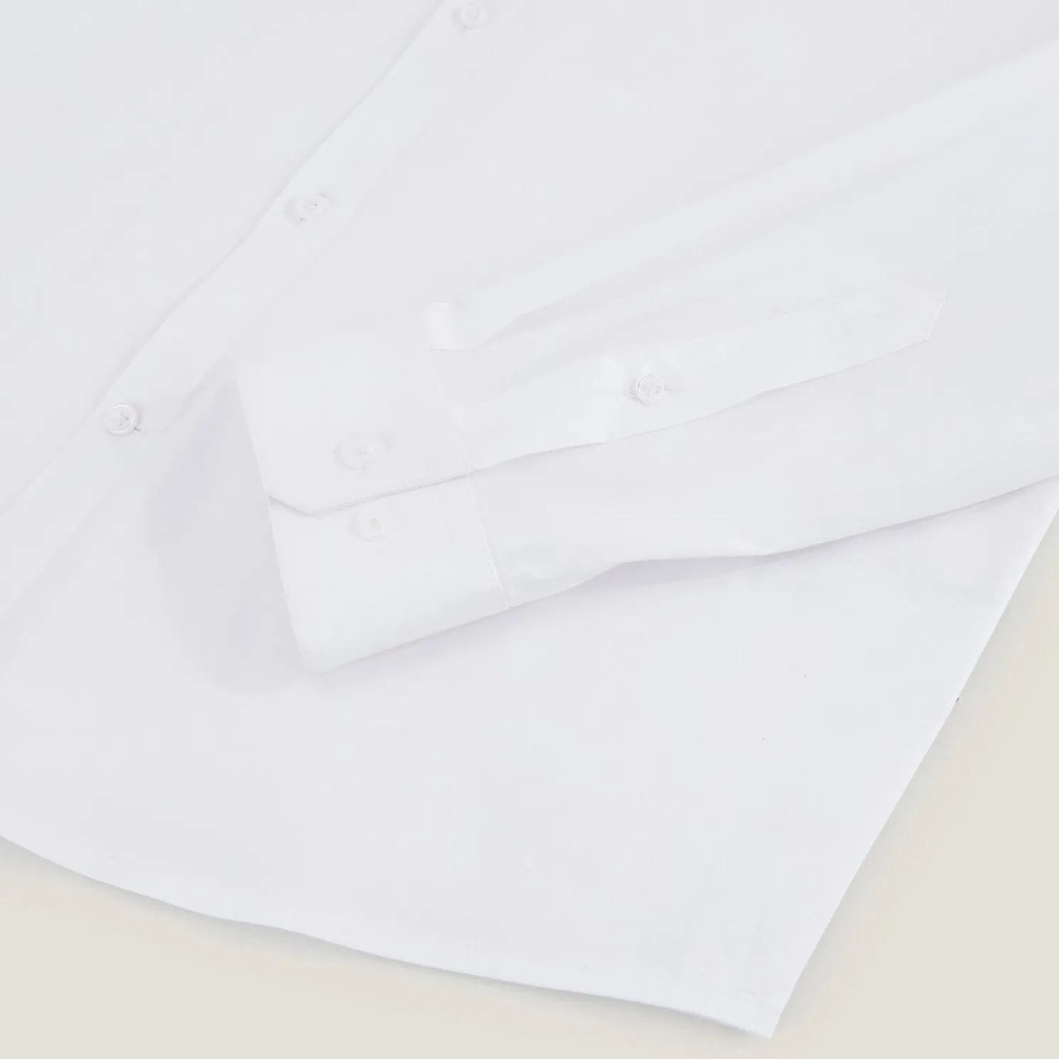 Regular effen hemd in katoen, nylon en elastaan