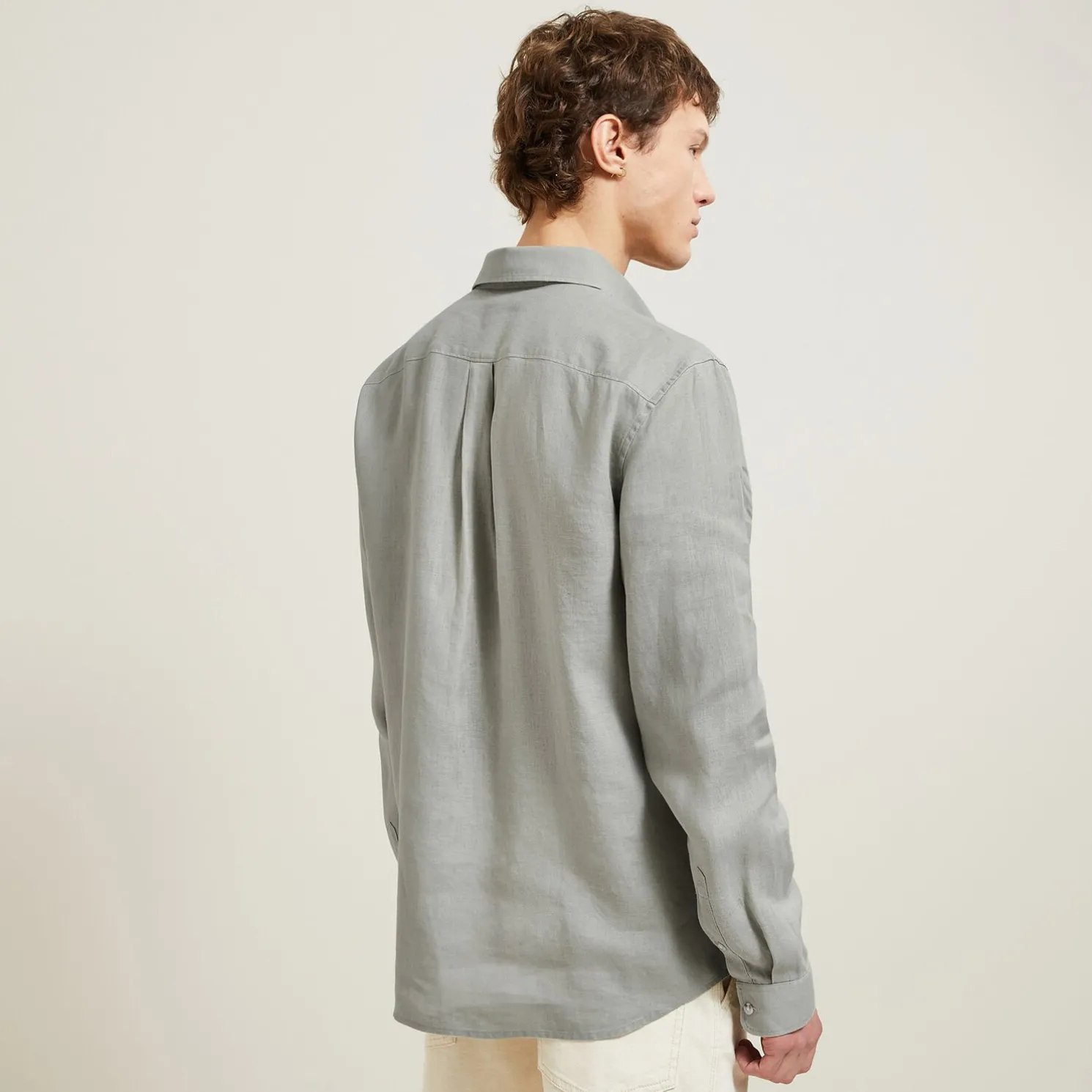 Regular effen hemd in linnen