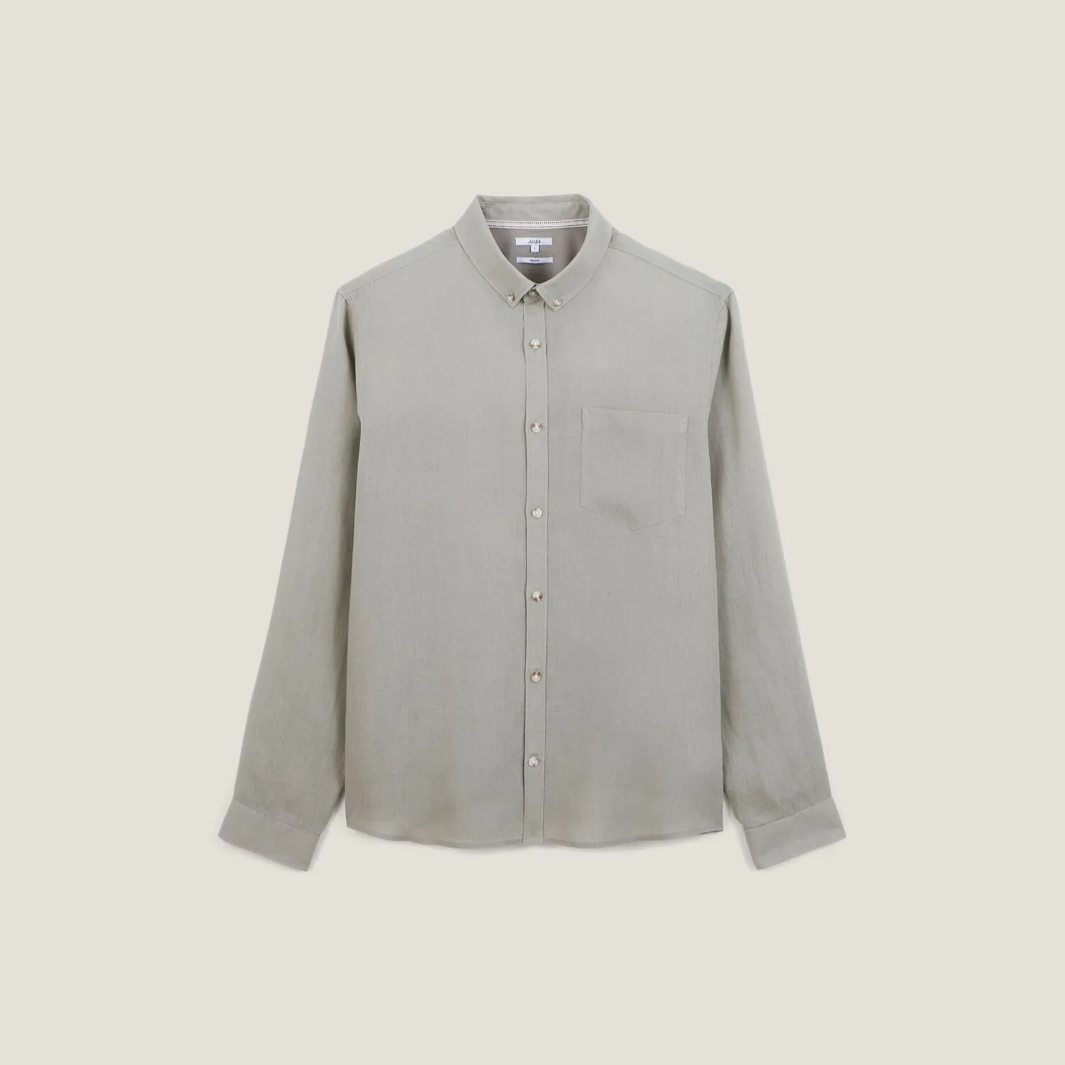 Regular effen hemd in linnen