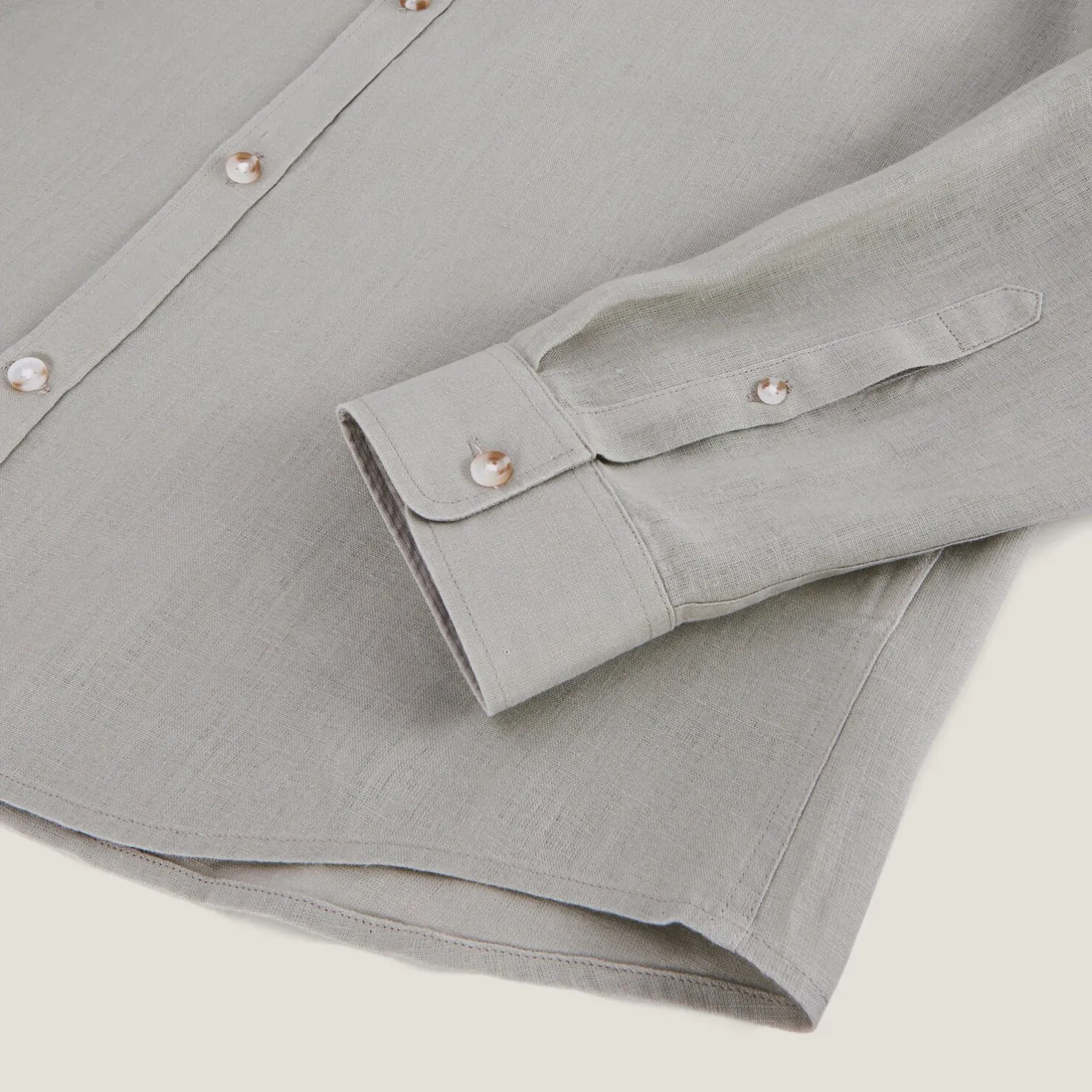 Regular effen hemd in linnen