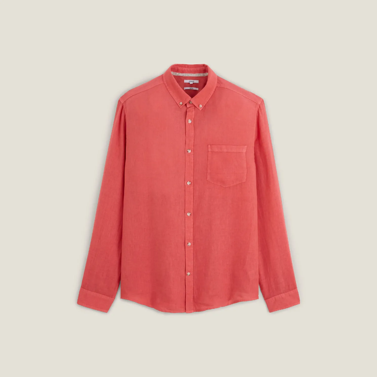 Regular effen hemd in linnen