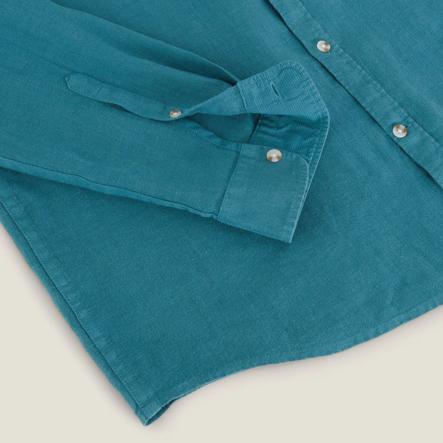 Regular effen hemd in linnen