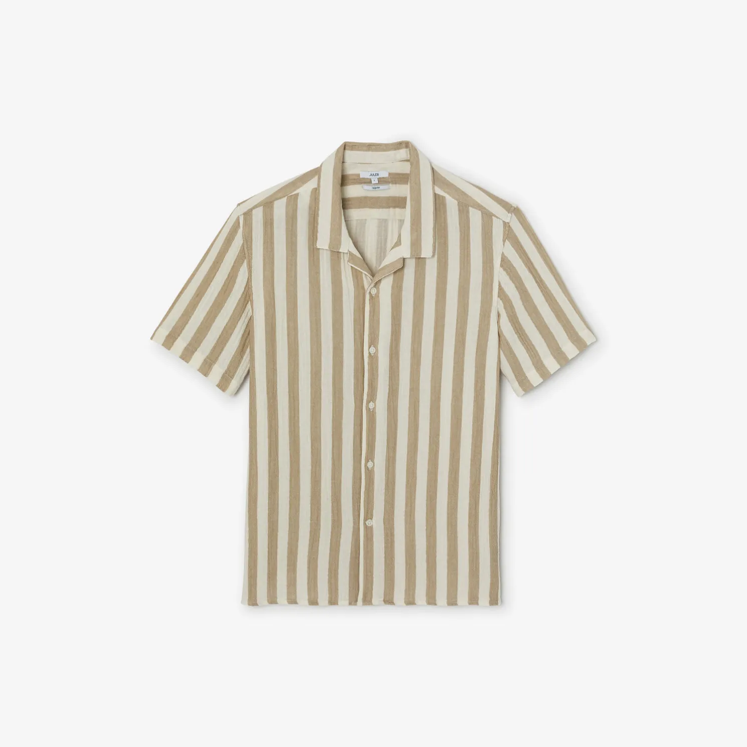 Regular fit gestreept overhemd met korte mouw van