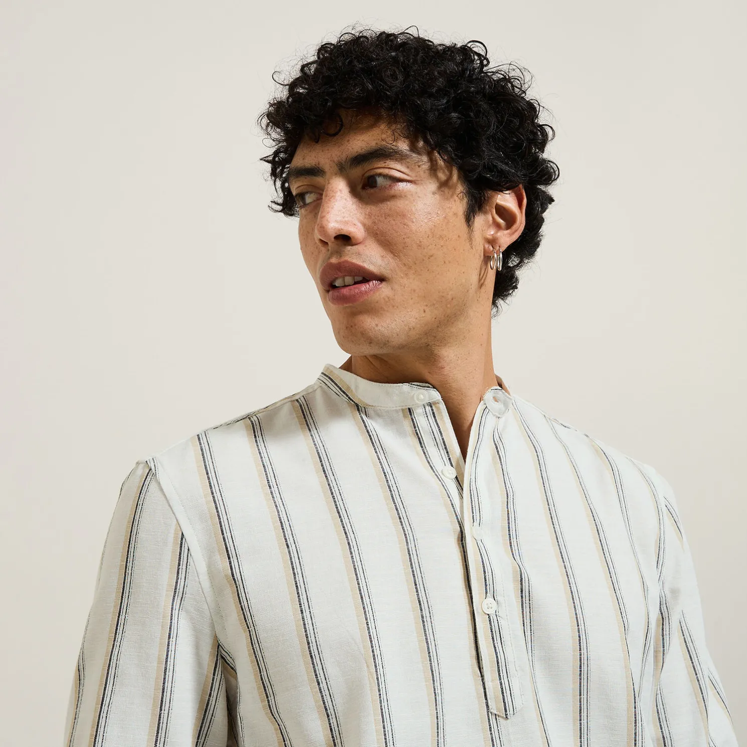 Regular fit gestreept hemd van katoen