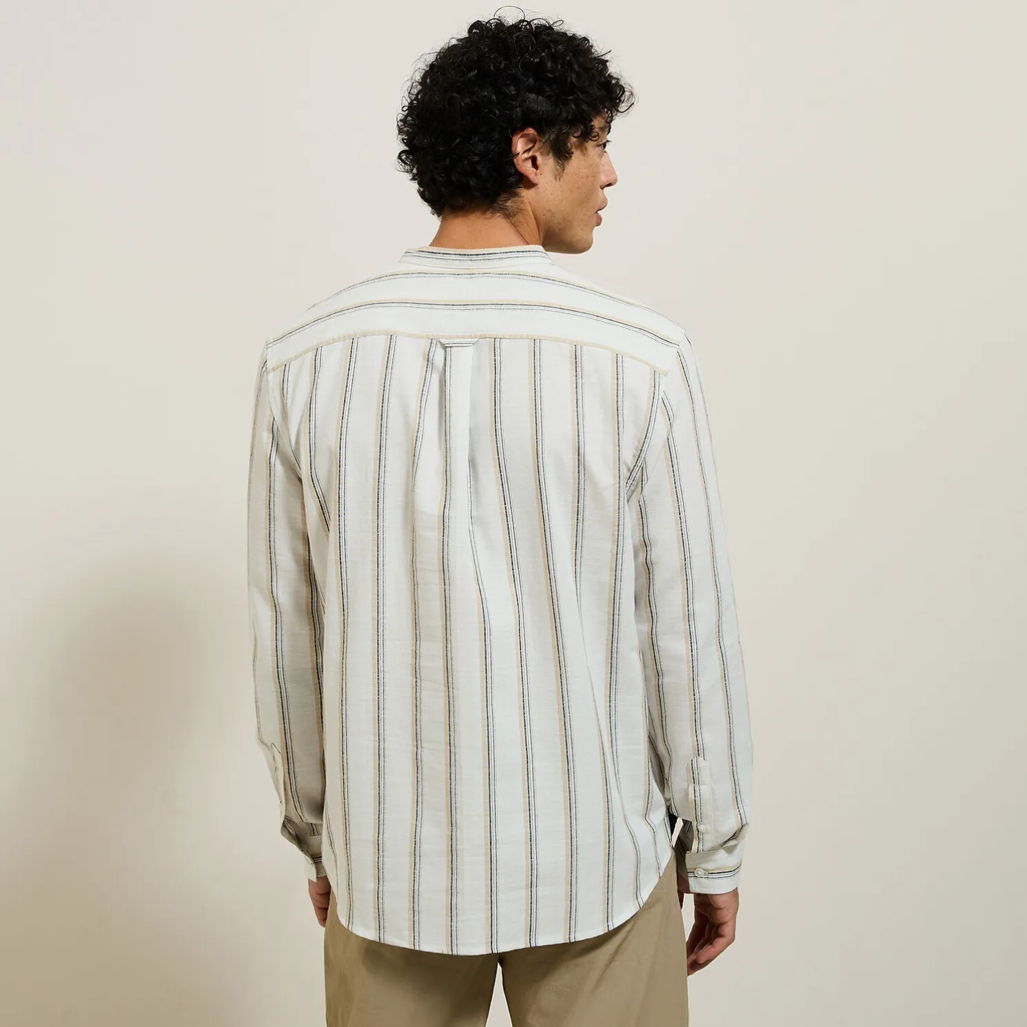 Regular fit gestreept hemd van katoen