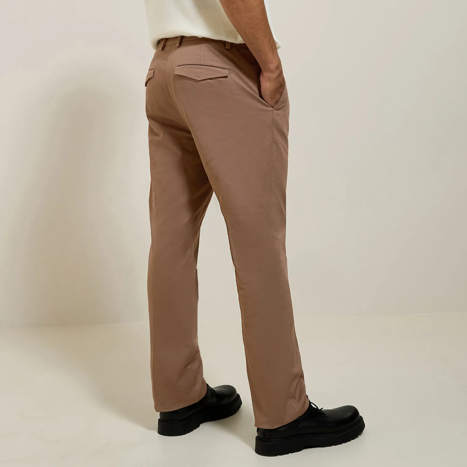 Regular fit twill broek