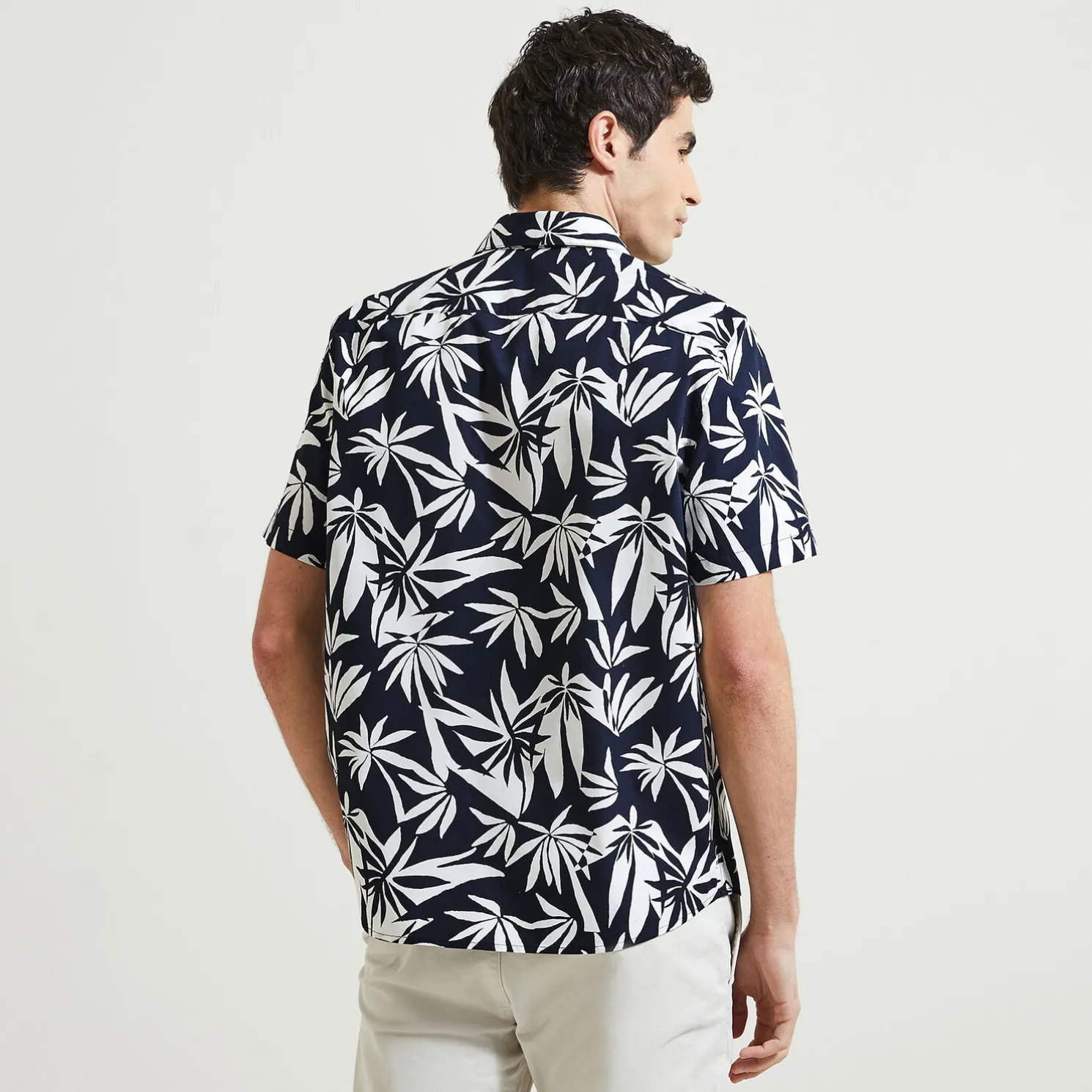 Regular hawaïhemdje met bloemenprint in biokatoen