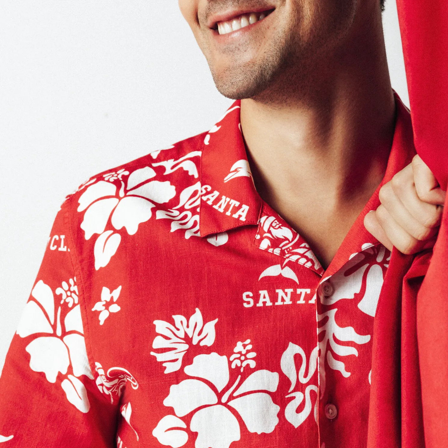 Regular hemdje met landschapsprint in gevlamd kato