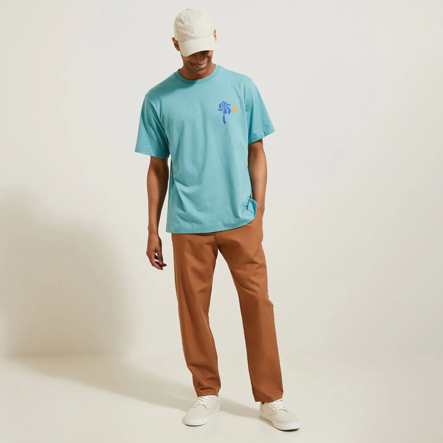 Relax T-shirt met print op voor-en achterkant